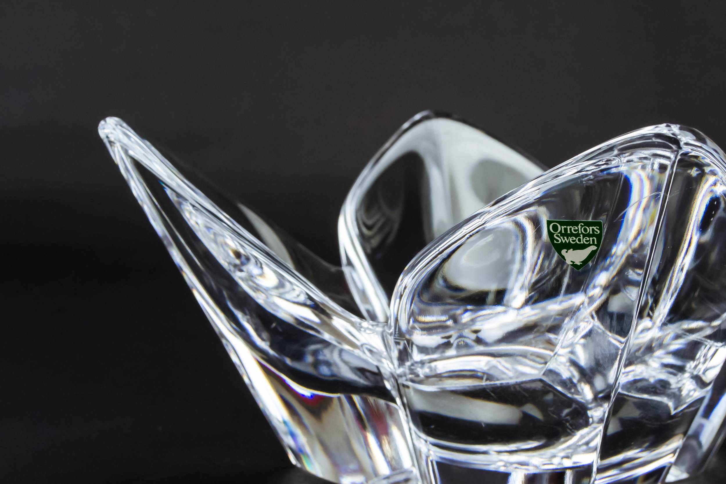 Impressive Vintage Floral — Orrefors glass Lotus bowl 1