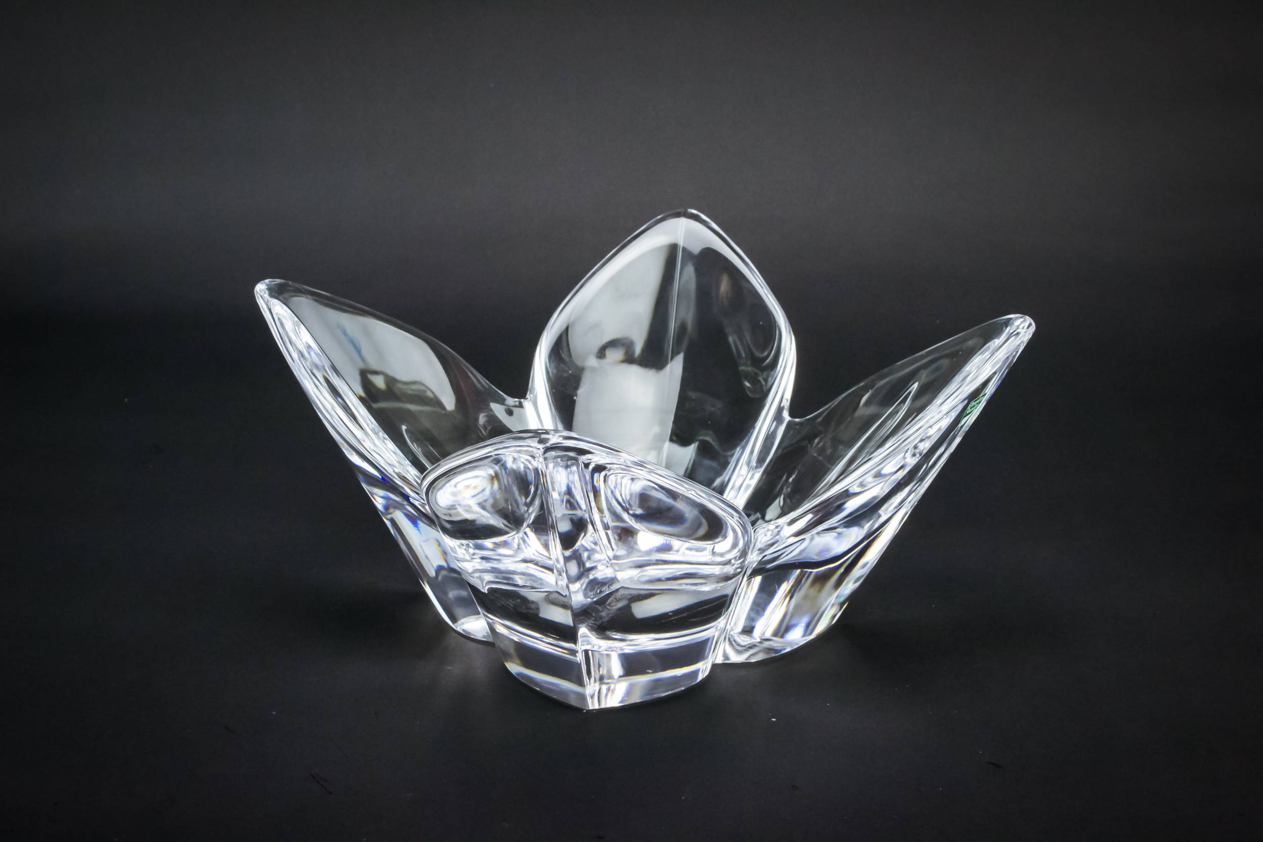 Impressive Vintage Floral — Orrefors glass Lotus bowl