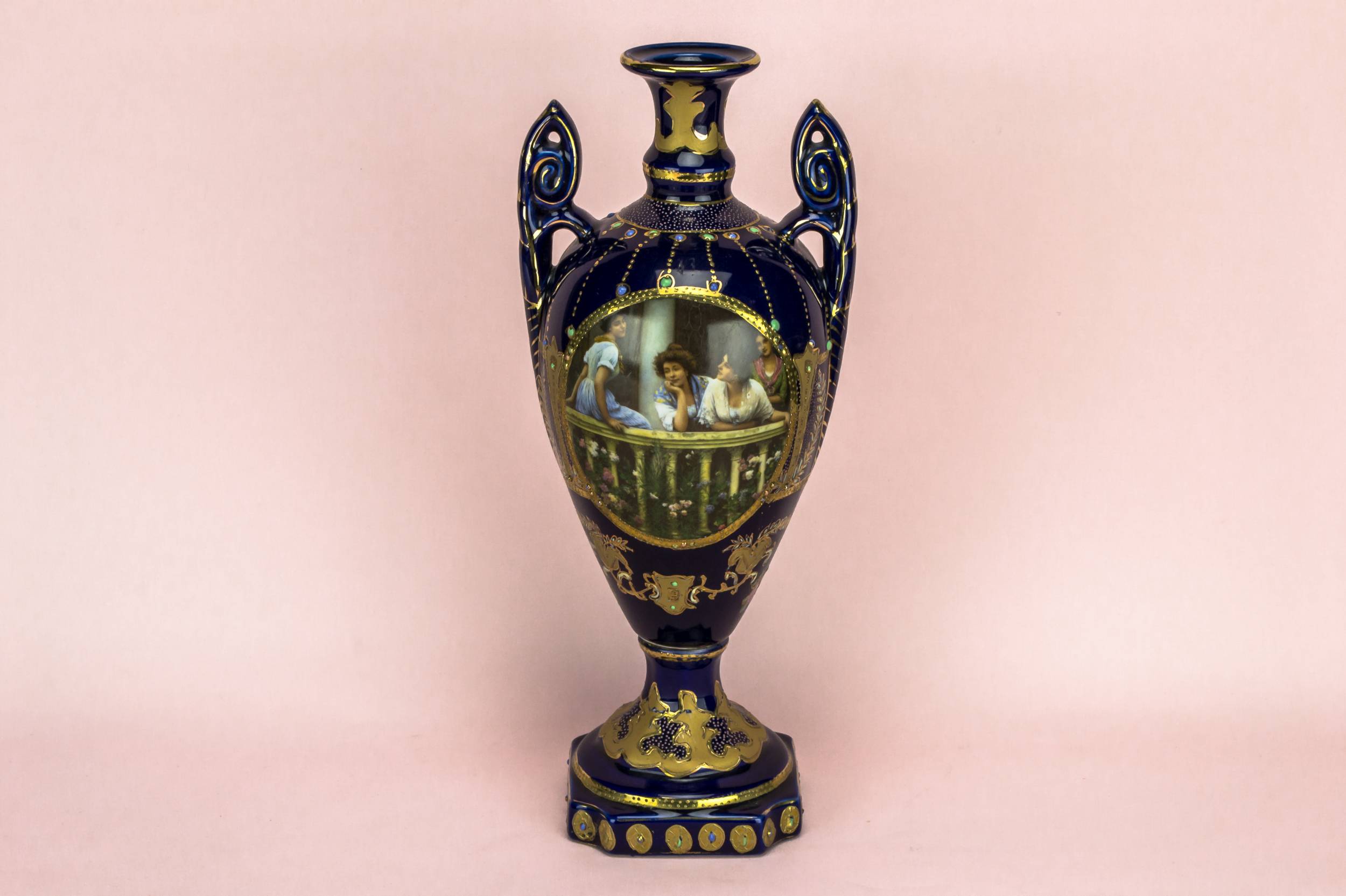 Neo-classical Porcelain Baluster — Flow blue flower vase