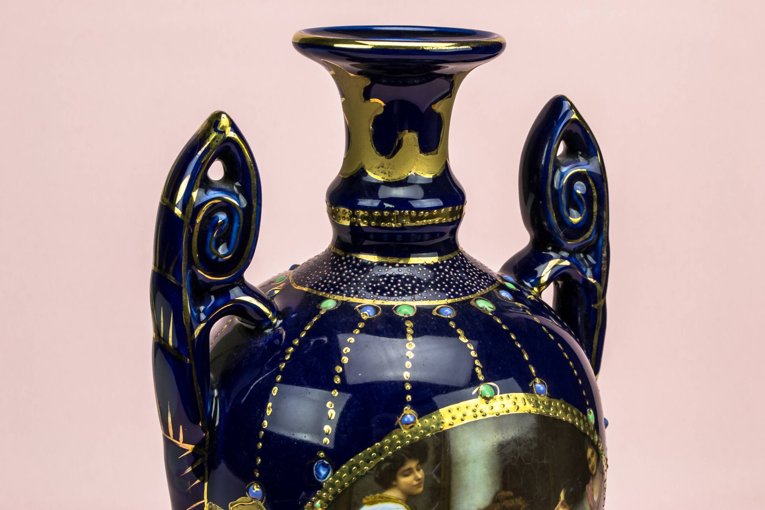 Neo-classical Porcelain Baluster — Flow blue flower vase 3
