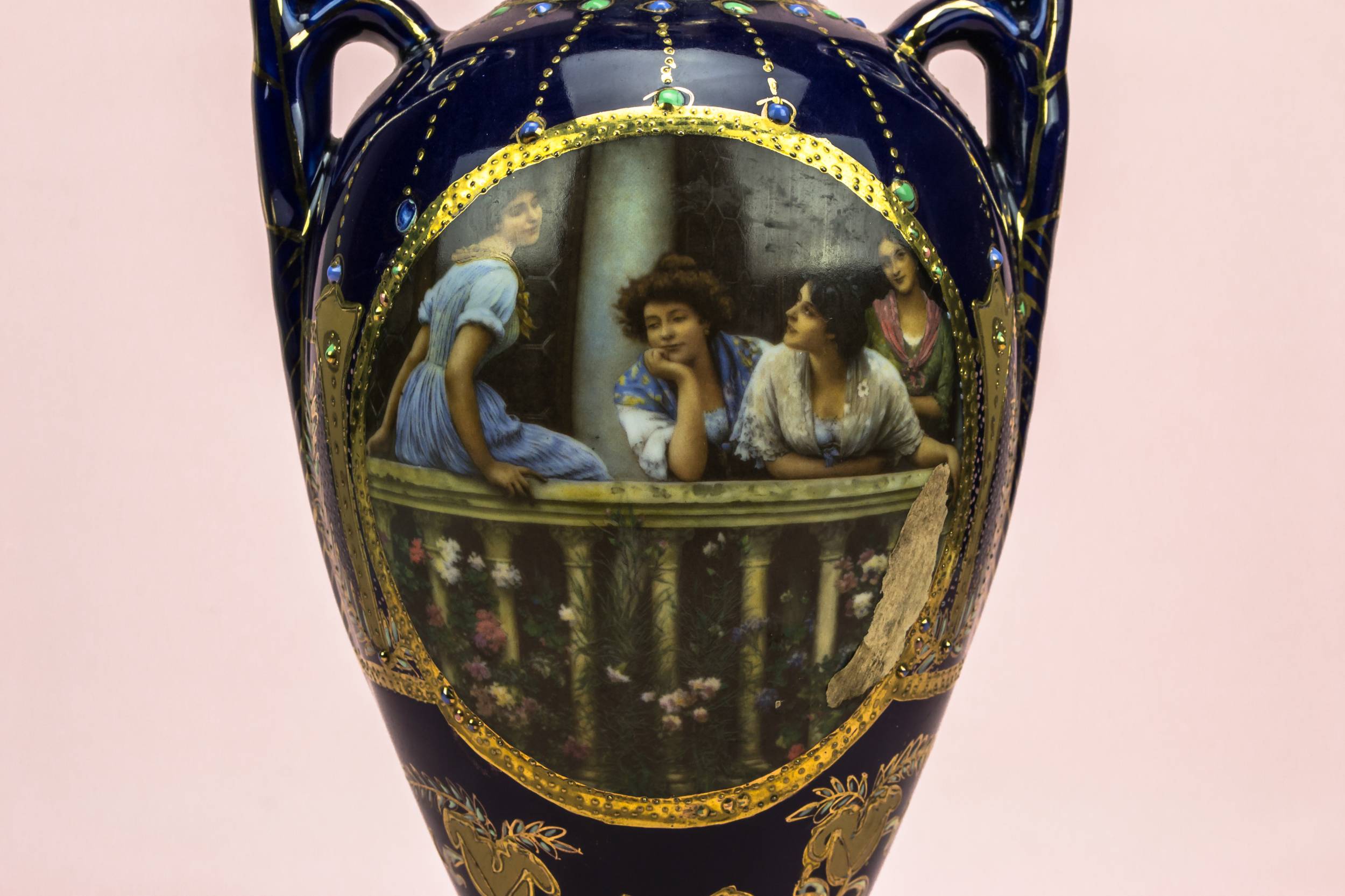 Neo-classical Porcelain Baluster — Flow blue flower vase 5